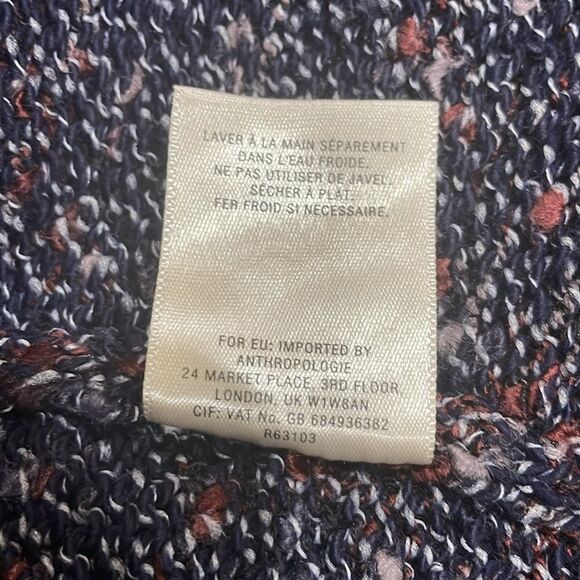 Anthropologie Rosie Neira Marled Collegiate Open Front Cardigan - M - Picture 10 of 15